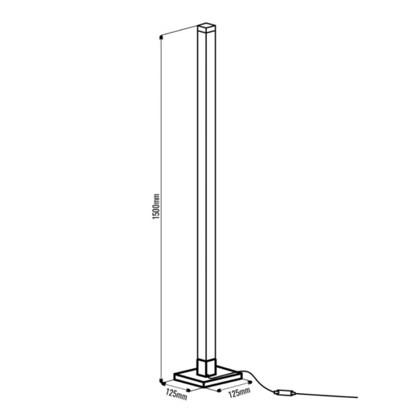 Muzyczna lampa stojąca RGB TUYA 10W 5V DIMM + Pilot wys.150 cm | Biały