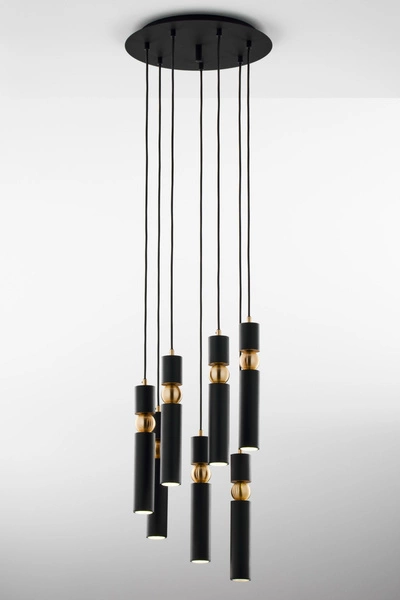 Nowoczesna Lampa wisząca ALAS wys. 35-136cm 7xG10 14W IP20 | Złoty