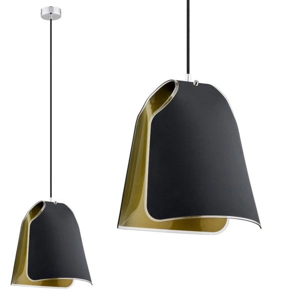 Lampa wisząca zwis CALIFORNIA czarny/złoty szer. 29cm