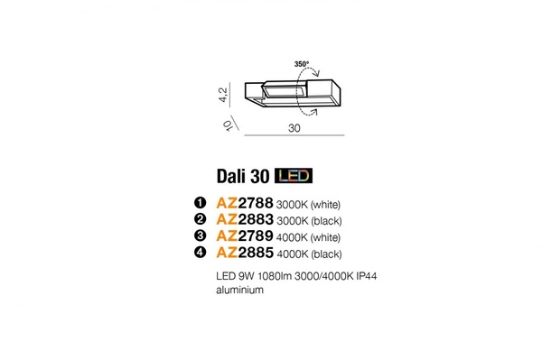 Azzardo DALI 30 4000K BLACK 2885