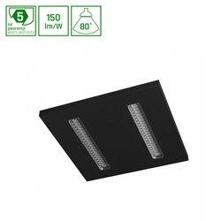 ALGINE DOPPIO PANEL 40W NW 230V 80ST IP20 600X600X35 CZARNY 5 LAT