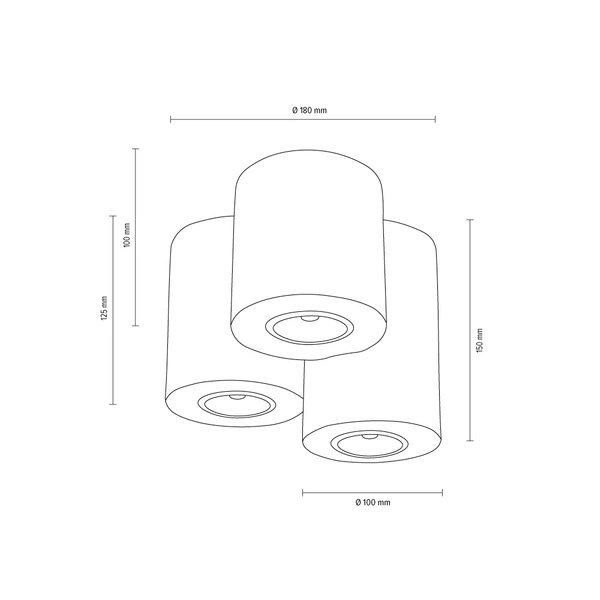Wooddream Round Lampa Sufitowa 3xGU10 Max.6W Dąb Olejowany 2066374