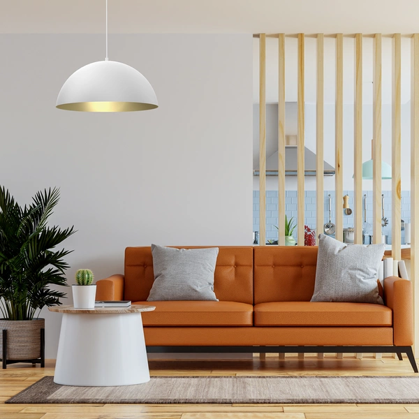 Lampa wisząca BETA, MLP7974, 45 cm, biały/złoty, 1x60W E27