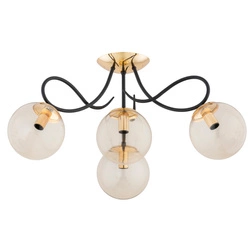 Lampa sufitowa ALFA OXA ZŁOTA & CZARNA 4xE14 58cm | 63214