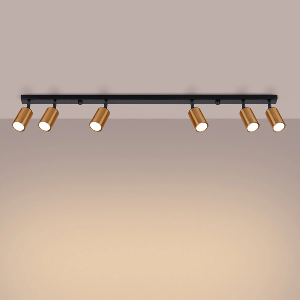 Plafon WINX 6L czarny/miedź