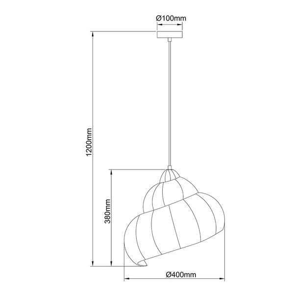 Ratanowa lampa wisząca Shella 40 cm jasne drewno 1xE27