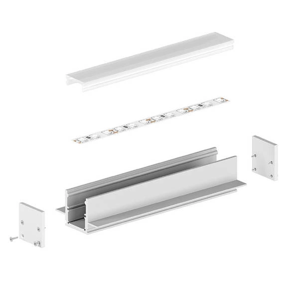 Profil LED P25-2 100cm podtynkowy szer. 14mm |srebrny