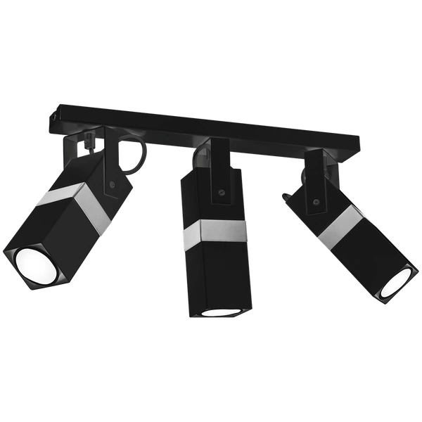 Nowoczesna lampa sufitowa VIDAR BLACK/CHROME 3xGU10 MLP6286