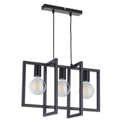Nowoczesna lampa wisząca EDEN 3x E27 60W szer. 50cm | czarny