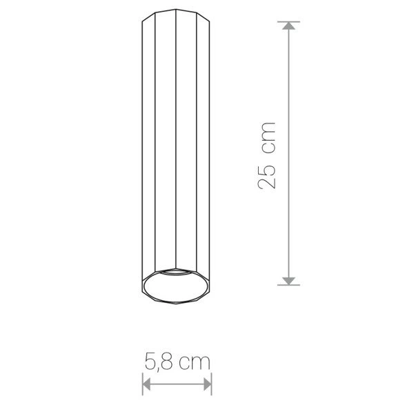 Spot sufitowy kanciasta tuba POLY M biały śr. 5,8cm 8877