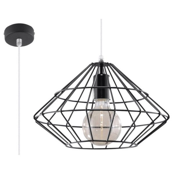 Lampa Wisząca UMBERTO Czarna Stal, E27 60W, SL.0294