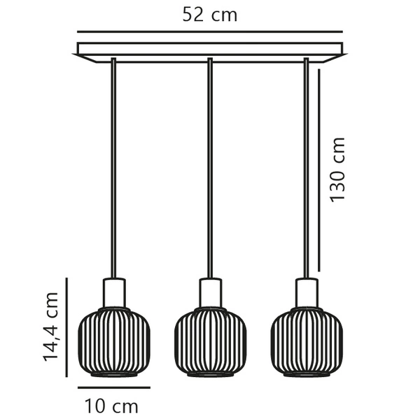 Lampa wisząca MILFORD E14 Szkło | Czarny