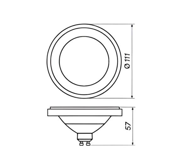 LED ES111 / GU10 15W ciepła 3000K 40° 1200lm | czarny