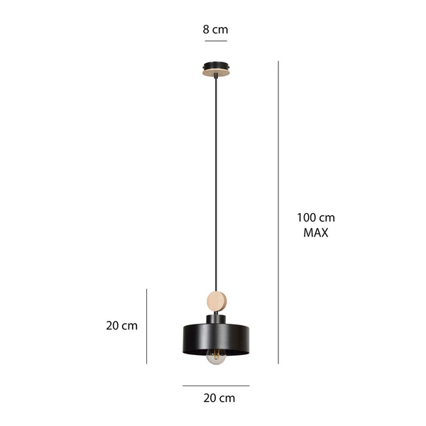 Lampa wisząca Emibig TUNISO 1 Czarny 582/1
