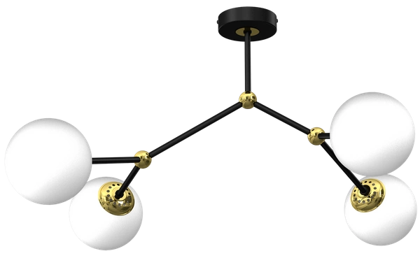Lampa sufitowa JOY, MLP 7461, czarny/złoty, 4x40W E14