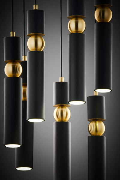 Nowoczesna Lampa wisząca ALAS wys. 35-136cm 7xG10 14W IP20 | Złoty