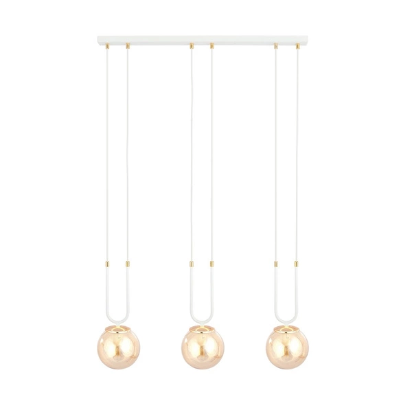 Lampa wisząca Emibig GLAM 3 Biały/MIODOWY 1117/3