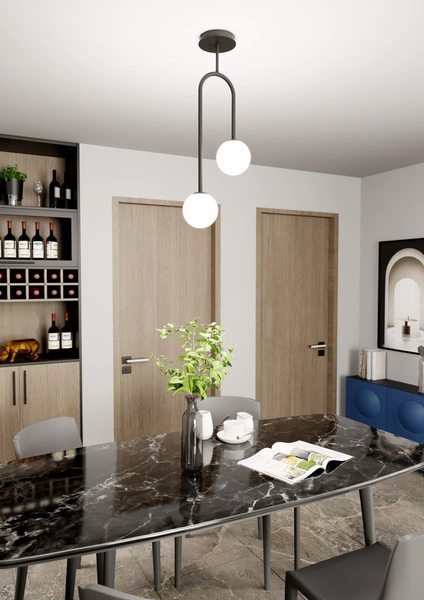 Lampa sufitowa Emibig ATRIA 2 BL OPAL 1383/2