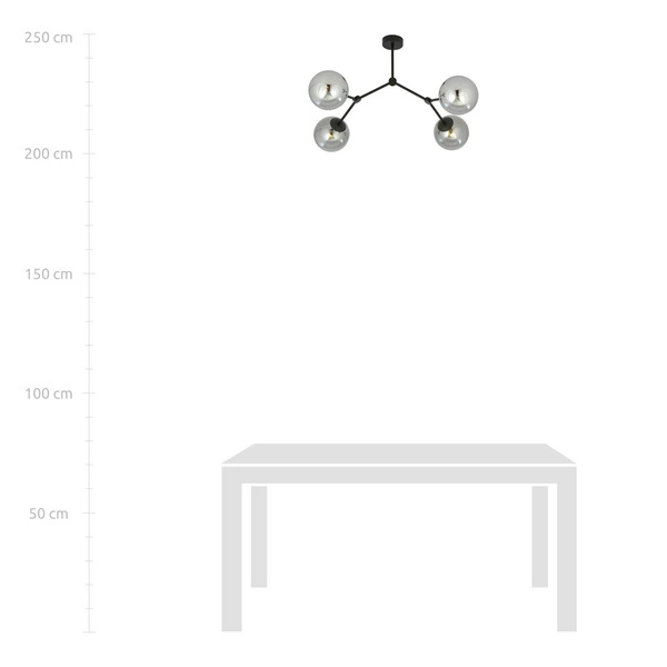 Lampa sufitowa Emibig SPACE 4 Czarny/GRAFIT 1134/4