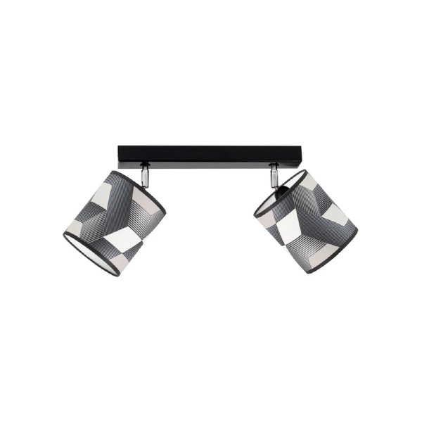 Lampa Sufitowa Espacio 2xE27 Max.25W Czarny Metal/Wielokolorowa Tapeta 56748204