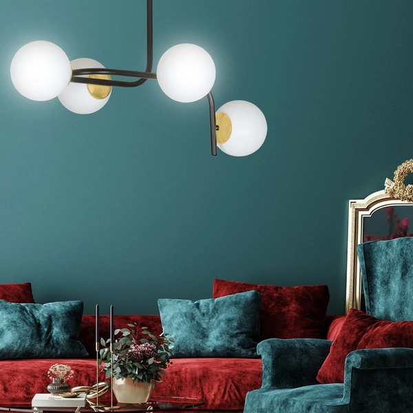 Lampa sufitowa Emibig RAGNAR 4A Czarny GOLD 1032/4A