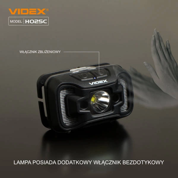 Latarka LED czołowa 5W IP65 5000K COB zasięg 74m | czarny