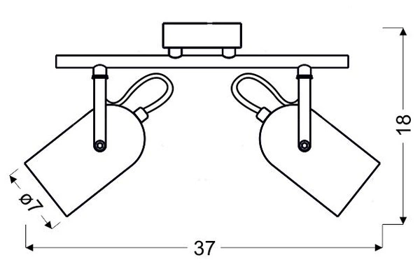 Lampa sufitowa GRAY listwa, 2xE14, szara, 92-66480