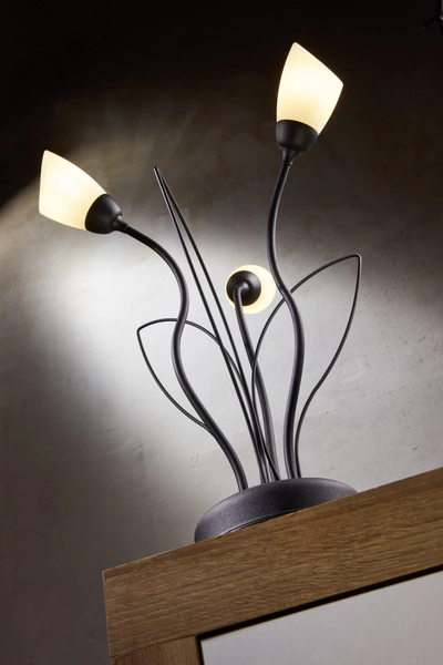 Klasyczna Lampa biurkowa GLORIOSA wys. 46cm 3xG9 14W IP20 | czarny mat