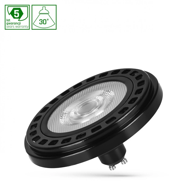 LED AR111 GU10 230V 20W COB 30ST NW RA90 PREMIUM CZARNY SPECTRUM 5LAT GWARANCJI