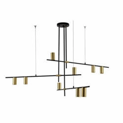 Nowoczesna lampa wisząca ARIZONA 9, czarny/złoty, 9x40W GU10