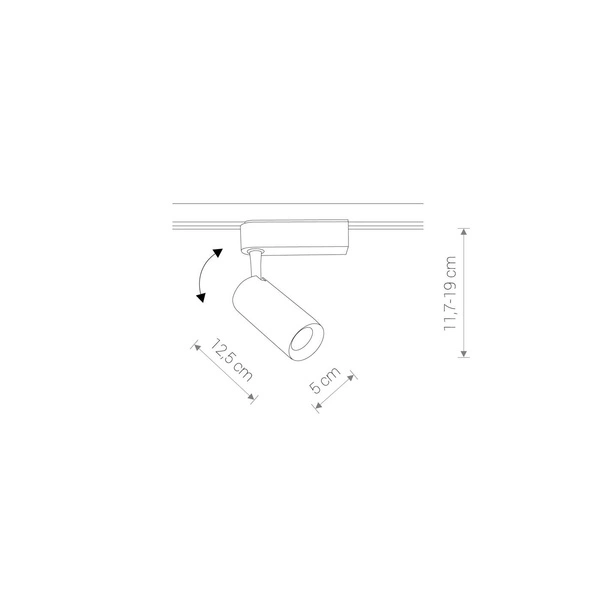 Lampa sufitowa do szyno-przewodu reflektor PROFILE IRIS LED 12W czarny NEUTRALNY 9003