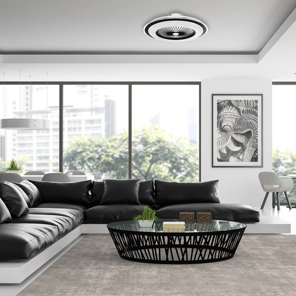 plafon lampa sufitowa LED ZONDA BLACK 48W z wentylatorem oraz funkcją ściemniania