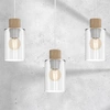 Lampa wisząca MADERA, biały/transparentny/drewno, 3x60W E27, MLP8555