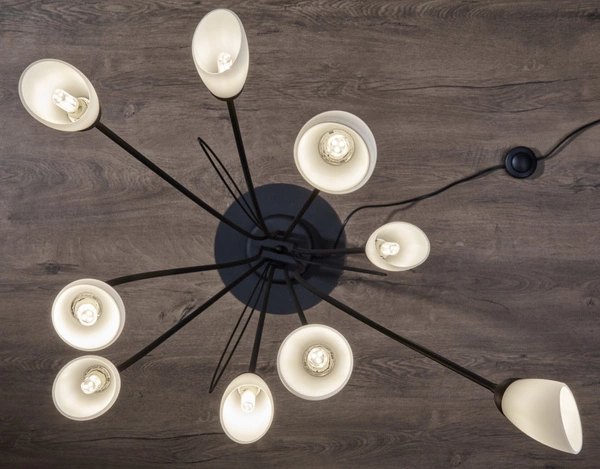 Klasyczna Lampa podłogowa GLORIOSA wys. 160cm 9xG9 14W IP20 | czarny mat