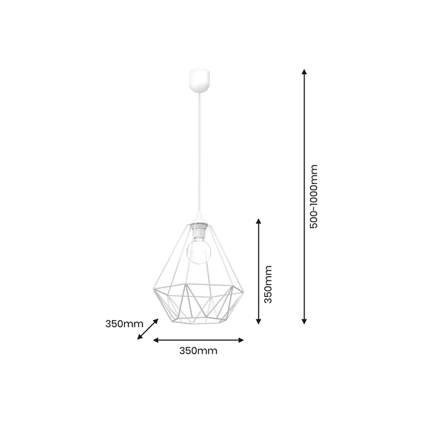 Lampa wisząca BASKET, biała, 1x60W E27, MLP7212