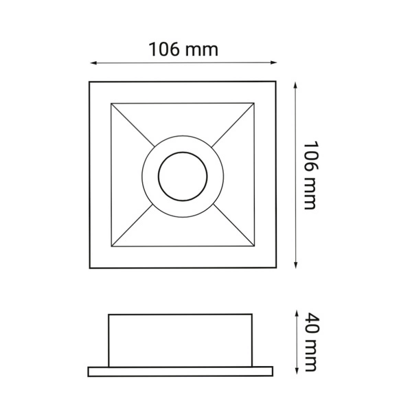 Lampa wpuszczana CROSTI VIEDO czarny 10,6 cm