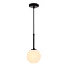 Lampa wisząca POMPEI, 15 cm, 31-09586, czarna z białym kloszem, 1x40W E27