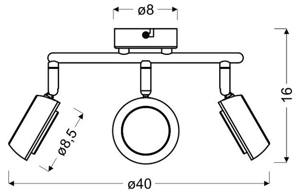 Lampa sufitowa MILD spirala, 3x6W LED, szary/chrom, barwa ciepła 3000K, 98-66558