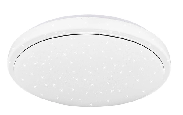 Plafon JASPER, 13-75123, 38 cm, biały/chrom, 24W LED, barwa neutralna 4000K, IP44
