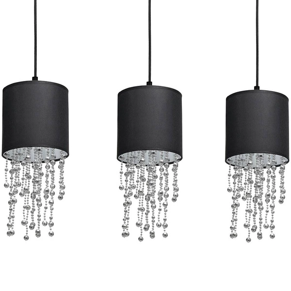 Nowoczesna lampa wisząca listwa ALMERIA BLACK/CHROME 3xE27 MLP64300