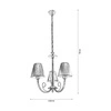 Lampa Sufitowa Cubana 3xE14 Max.40W Chromowany Metal/Srebrny Klosz 5075327