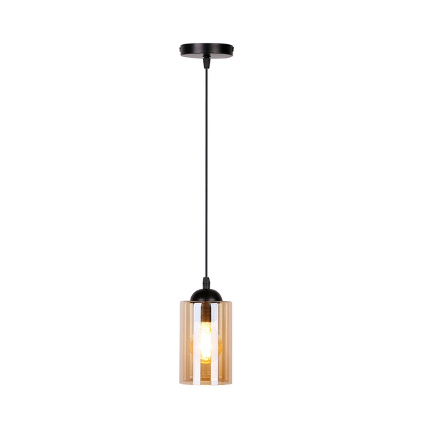 Lampa wisząca BISTRO, czarny/brązowy, 1x40W E27