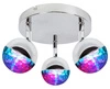 Lampa sufitowa PARTY 3x3W LED RGB. główka okrągła 1E z przegubem KD SYSTEM, chrom, 98-67784