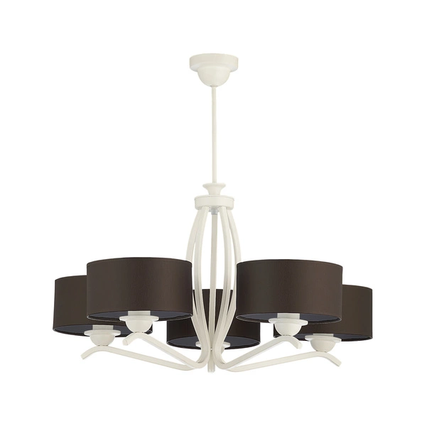 Klasyczna Lampa wisząca KASZMIR wys. 64cm 5xE27 15W IP20 | Biały mat