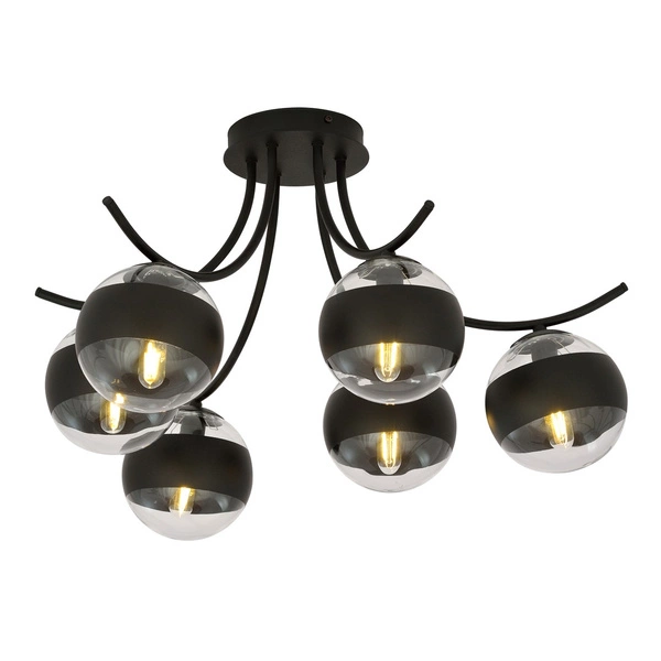Lampa sufitowa Emibig BOSTON 6 Czarny/STRIPE 1111/6