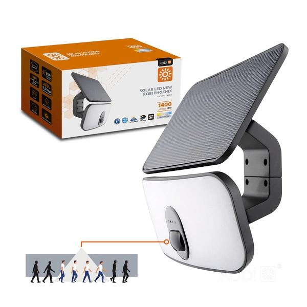 Solarna lampa z czujnikiem ruchu SOLAR LED KOBI NEW PHOENIX 13W barwa 4K