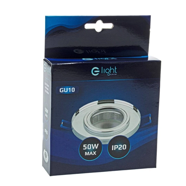 Oczko sufitowe szklane OKRĄGŁE Kolor: SREBRNY EKOS204