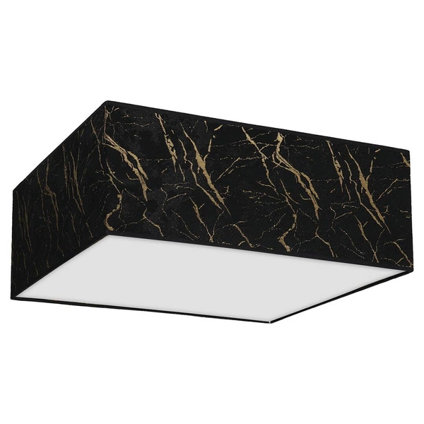 Kwadratowy plafon do salonu SENSO Black/Gold 50 cm 3xE27 | czarny złoty