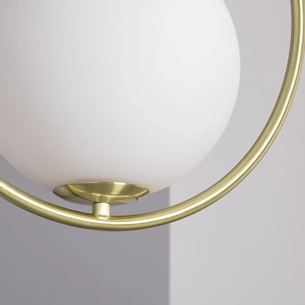 Lampa Wisząca Złota Kula Mleczna Abruzzo Rossi E27