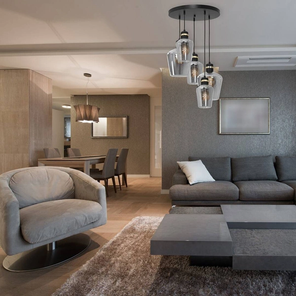 Lampa wisząca koło RICHMOND BLACK / GOLD MLP6542